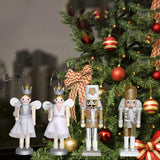 Maxbell Wooden Nutcracker Ornament Figures Set Soldier Accessories for Shelves Gift
