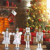 Maxbell Wooden Nutcracker Ornament Figures Set Soldier Accessories for Shelves Gift