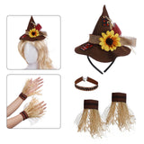 Maxbell Halloween Party Costume Hat Necklace Gloves for Masquerade Carnival Cosplay