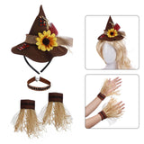 Maxbell Halloween Party Costume Hat Necklace Gloves for Masquerade Carnival Cosplay