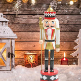 Maxbell Nutcracker Soldier Figurine Scene Layout Accessories for Bookshelf Parties White