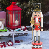 Maxbell Nutcracker Soldier Figurine Scene Layout Accessories for Bookshelf Parties Red