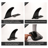 Maxbell Lightweight Longboard Surfing Fin Clip Water Separator for Outdoor Diving