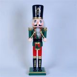 Maxbell 30cm Nutcracker Soldier Figurine Christmas Ornament for Bedroom Bookshelf Green