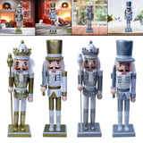 Maxbell 12" Nutcracker Figures Xmas Decor Figures Handmade Home Decor Golden Crown