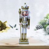 Maxbell 12" Nutcracker Figures Xmas Decor Figures Handmade Home Decor Golden Crown