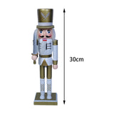 Maxbell 12" Nutcracker Figures Xmas Decor Figures Handmade Home Decor Golden Flat