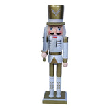 Maxbell 12" Nutcracker Figures Xmas Decor Figures Handmade Home Decor Golden Flat