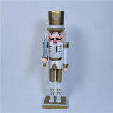 Maxbell 12" Nutcracker Figures Xmas Decor Figures Handmade Home Decor Golden Flat