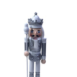 Maxbell 12" Nutcracker Figures Xmas Decor Figures Handmade Home Decor Silver Crown