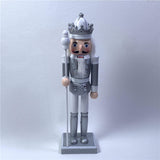 Maxbell 12" Nutcracker Figures Xmas Decor Figures Handmade Home Decor Silver Crown