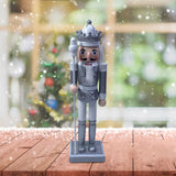 Maxbell 12" Nutcracker Figures Xmas Decor Figures Handmade Home Decor Silver Crown