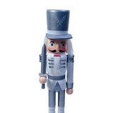 Maxbell 12" Nutcracker Figures Xmas Decor Figures Handmade Home Decor Silver Flat