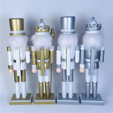 Maxbell 12" Nutcracker Figures Xmas Decor Figures Handmade Home Decor Silver Flat