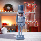 Maxbell 12" Nutcracker Figures Xmas Decor Figures Handmade Home Decor Silver Flat