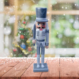 Maxbell 12" Nutcracker Figures Xmas Decor Figures Handmade Home Decor Silver Flat
