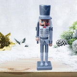 Maxbell 12" Nutcracker Figures Xmas Decor Figures Handmade Home Decor Silver Flat