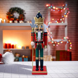 Maxbell Wooden Nutcracker Figurine Photography Props Christmas Ornament Traditional Style B