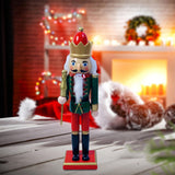 Maxbell Wooden Nutcracker Figurine Photography Props Christmas Ornament Traditional Style C