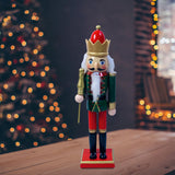 Maxbell Wooden Nutcracker Figurine Photography Props Christmas Ornament Traditional Style C