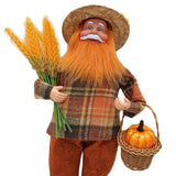 Maxbell Figures Santa Statues and Figurines for Collectible Figurines straw hat old man