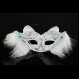 Maxbell Luxury Masquerade Ball Mask Cosplay Costume Lace Masks Girls Dress Up White With Hair