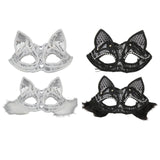 Maxbell Luxury Masquerade Ball Mask Cosplay Costume Lace Masks Girls Dress Up White With Hair