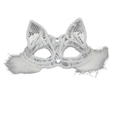 Maxbell Luxury Masquerade Ball Mask Cosplay Costume Lace Masks Girls Dress Up White With Hair