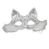 Maxbell Luxury Masquerade Ball Mask Cosplay Costume Lace Masks Girls Dress Up White With Hair