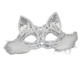 Maxbell Luxury Masquerade Ball Mask Cosplay Costume Lace Masks Girls Dress Up White With Hair