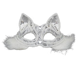 Maxbell Luxury Masquerade Ball Mask Cosplay Costume Lace Masks Girls Dress Up White With Hair