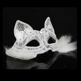 Maxbell Luxury Masquerade Ball Mask Cosplay Costume Lace Masks Girls Dress Up White With Hair