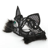 Maxbell Luxury Masquerade Ball Mask Cosplay Costume Lace Masks Girls Dress Up Black With Hair