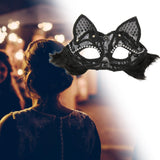 Maxbell Luxury Masquerade Ball Mask Cosplay Costume Lace Masks Girls Dress Up Black With Hair