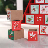 Maxbell Wooden Advent Calendar with Storage Drawers Fillable for Xmas Holiday Decor
