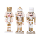 Maxbell 3x Nutcracker Figures Wooden Sparkle Unique for Countertops