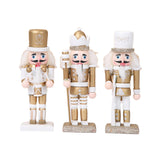 Maxbell 3x Nutcracker Figures Wooden Sparkle Unique for Countertops