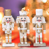 Maxbell 3x Nutcracker Figures Wooden Sparkle Unique for Countertops