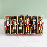 Maxbell 6Pcs Wooden Nutcracker Puppet Photography Props Christmas Decor