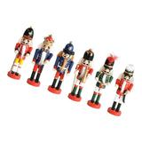 Maxbell 6Pcs Wooden Nutcracker Puppet Photography Props Christmas Decor