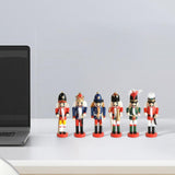 Maxbell 6Pcs Wooden Nutcracker Puppet Photography Props Christmas Decor