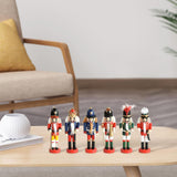 Maxbell 6Pcs Wooden Nutcracker Puppet Photography Props Christmas Decor