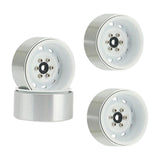 Maxbell 4Pcs Metal 1.9'' Wheel Hub Rim Replacement Upgrade for 1:10 RC Crawler Car White