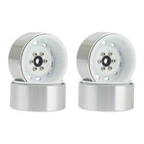Maxbell 4Pcs Metal 1.9'' Wheel Hub Rim Replacement Upgrade for 1:10 RC Crawler Car White