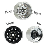 Maxbell 4Pcs Metal 1.9'' Wheel Hub Rim Replacement Upgrade for 1:10 RC Crawler Car White