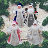 Maxbell Christmas Santa Party Favors Decoration Standing for Holiday Festival Indoor Silver