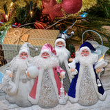 Maxbell Christmas Santa Party Favors Decoration Standing for Holiday Festival Indoor Silver