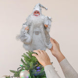 Maxbell Christmas Santa Party Favors Decoration Standing for Holiday Festival Indoor Silver