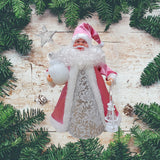 Maxbell Christmas Santa Party Favors Decoration Standing for Holiday Festival Indoor Pink