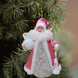 Maxbell Christmas Santa Party Favors Decoration Standing for Holiday Festival Indoor Pink
